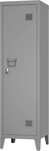 MIOCASA Gabinete de metal para oficina en casa con puertas y estantes con cerradura para archivadores organizadores de abrigos para niños Gris