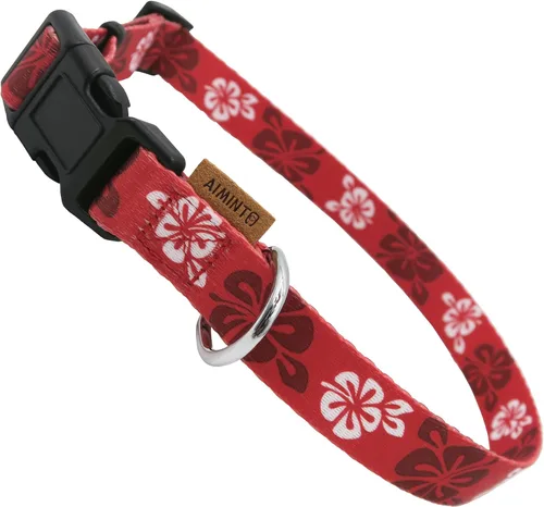 Miniatura 12 de Collar de perro, bonito patrón floral, collar suave y ajustable con hebilla de liberación rápida (S (cuello 11-18 pulgadas, ancho 5/8 pulgadas)