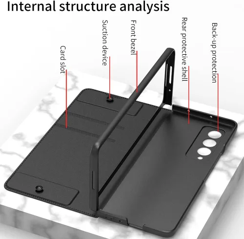 Miniatura 4 de Funda protectora de cuerpo completo para Samsung Galaxy Z Fold 3 5G con ranura para S Pen, funda protectora de cuerpo completo, antiarañazos