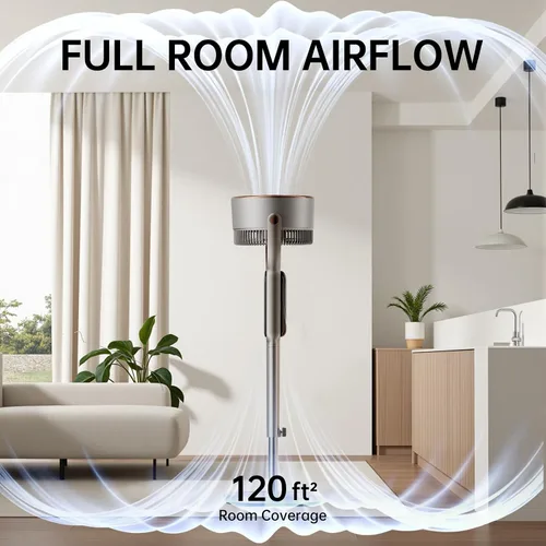 Miniatura 6 de TRIANGLE Ventilador de pie para dormitorio, ventiladores de pedestal de 1190 CFM oscilantes con control remoto, ventilador de piso ajustable