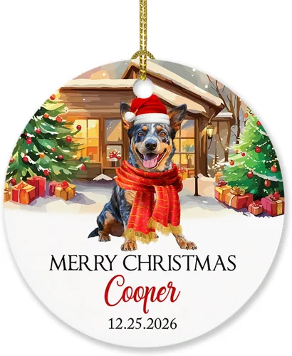 Miniatura 20 de Adorno de perro de Alaskan Malamute personalizado, árbol de Navidad, adorno de perro de Malamute de Alaska, regalos para amantes de los perros