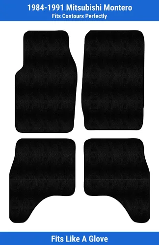 Miniatura 2 de Alfombrillas delanteras y traseras de ajuste personalizado, color negro, compatibles con Mitsubishi Montero 1991 1990 1989 1988 1987 1986 1985 1984
