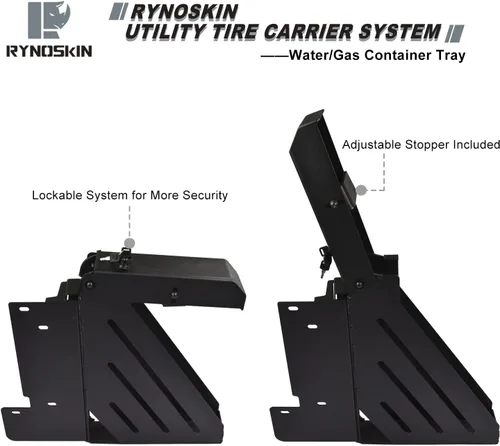 Miniatura 4 de RYNOSKIN Soporte para lata de gas compatible con Ford Bronco 2021-2026, bandeja de contenedor de agua y gas, soporte para latas de gas, textura