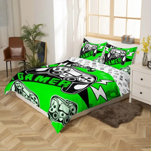 Miniatura 5 de Erosebridal Juego de funda de edredón para niños, niñas, niños y adolescentes, juego de ropa de cama de videojuegos, tamaño individual, funda