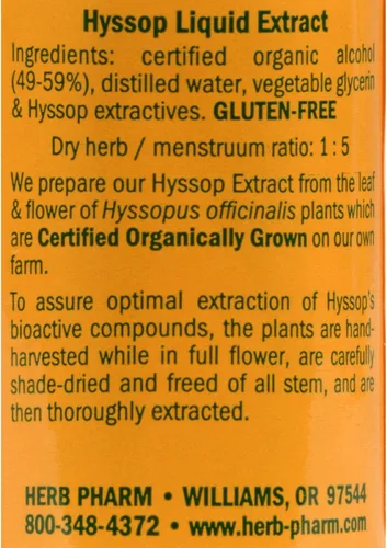 Miniatura 2 de Herb Pharm Extracto líquido de hisopo orgánico certificado - 1 onza