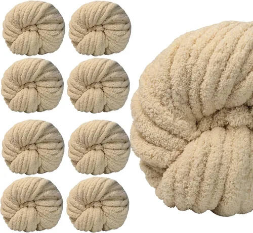 Miniatura 17 de SUNTQ Paquete de 8 hilos gruesos surtidos, hilo esponjoso de felpilla gruesa y voluminosa para tejer a ganchillo, tejer a mano, tejer con el brazo