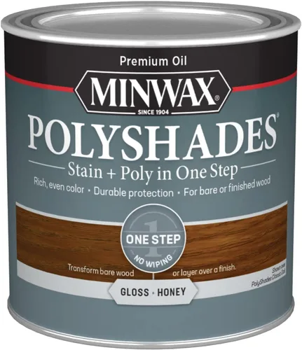 Miniatura 37 de Minwax PolyShades Tinte de Madera + Acabado de Poliuretano – Cuarto, Roble Misión, Brillo Mission Oak