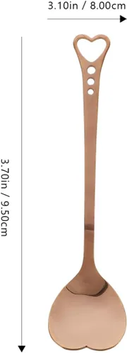 Miniatura 3 de DOITOOL Juego de 2 cucharas de postre en forma de corazón, de acero inoxidable de 5.62 pulgadas, chapadas en oro, cucharas pequeñas para helado