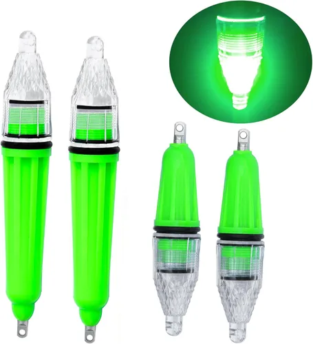 Luz de pesca subacuática, 4 piezas de luz LED de pesca de caída profunda, luz de pesca LED impermeable, luz intermitente de noche, señuelo de pesca,