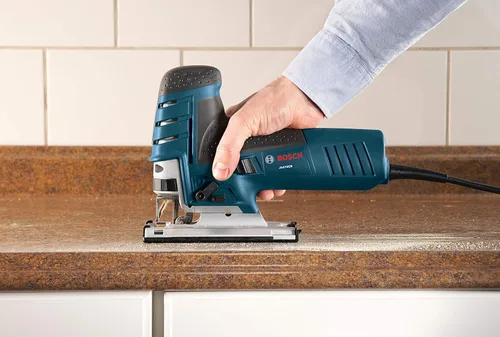 Miniatura 4 de BOSCH JS470EB - Sierra caladora con agarre de barril con cable, baja vibración de 120 V, velocidad variable de 7 amperios para corte suave de hasta