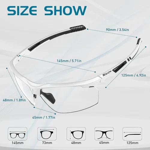 Miniatura 3 de SCVCN Gafas de sol deportivas fotocromáticas para ciclismo, gafas transparentes para hombres y mujeres, protección UV400, MTB BMX, pesca, correr