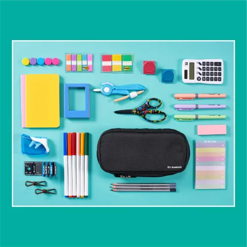 Miniatura 7 de It's Academic Estuche para lápices con bloqueo, para suministros escolares y de oficina, bolsa organizadora de viaje, compacta, de alta capacidad