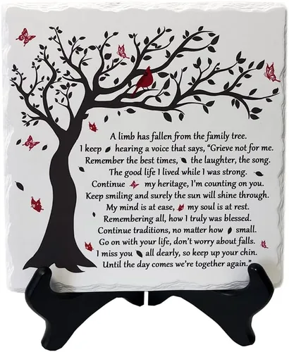 Una Rama Ha Caído del Árbol Familiar Placa de Simpatía con Soporte de Madera En memoria amorosa de ser querido Decoración de Pared Decoración de