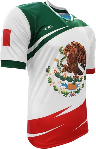 Miniatura 3 de Arza Mexico Fan Jersey para Niños Color Blanco, Rojo, Verde 100% Poliéster