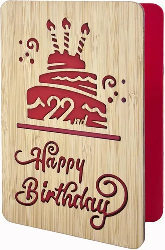 Miniatura 10 de Tarjeta de felicitación de feliz cumpleaños número 21, tarjeta de cumpleaños hecha a mano, tarjetas de felicitación de madera, tarjeta de cumpleaños