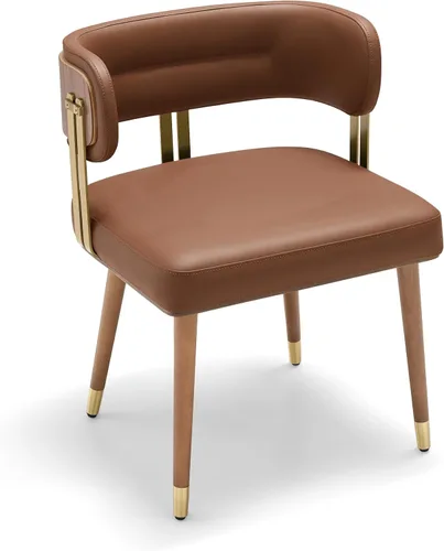 Miniatura 39 de ARTPLAN Juego de 2 sillas de comedor de cuero de nogal, modernas sillas de cocina con cojín de espuma de alta resistencia y marco de acero 2-Azul