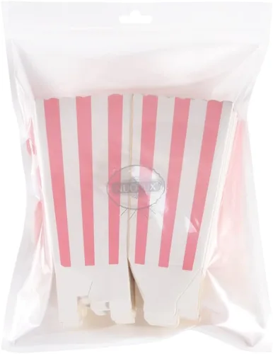 Miniatura 8 de NUOLUX 48pcs Palomitas Cajas Cartón Caramelo Contenedor Rugby Stripe Wave Dot Patrón Deco1