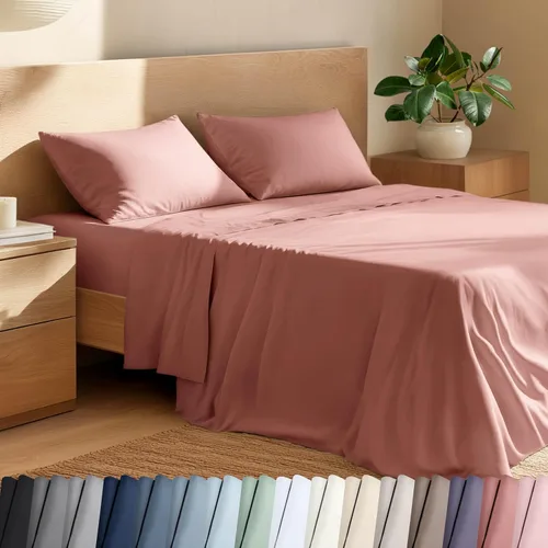 Miniatura 14 de Bare Home Juego de sábanas individual XL 100% algodón orgánico - Tejido de percal crujiente - Ligero y transpirable - Sábanas y fundas de almohada