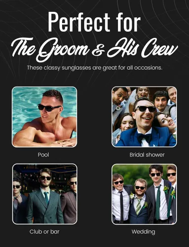 Miniatura 3 de Gafas de sol para despedida de soltero – Juego de 1 gafas de sol para novio y 7 equipos Padrinos de boda regalo de boda regalos de boda