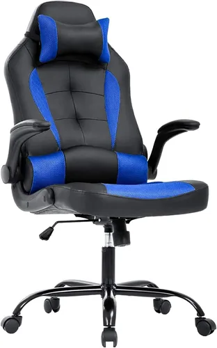 Miniatura 18 de Silla de juegos grande y alta, silla ergonómica de escritorio para computadora, cómoda silla de oficina ajustable de altura ajustable con soporte