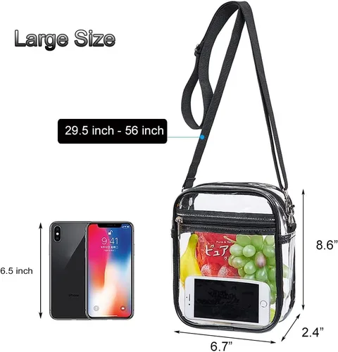 Miniatura 4 de COVAX Bolso cruzado transparente, aprobado por estadios para conciertos, festivales
