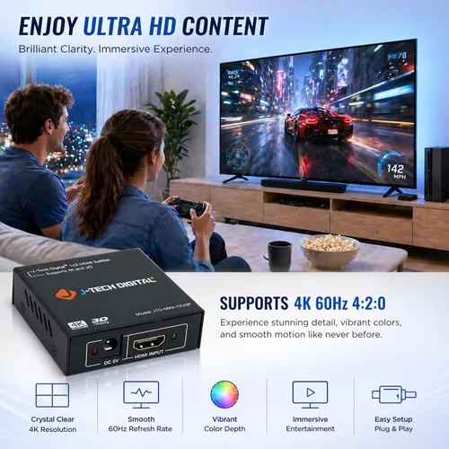Miniatura 5 de J-Tech Digital, divisor de potencia, versión 1.3 certificado con Deep Color y HD Audio