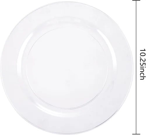 Miniatura 2 de bUCLA 30 platos de plástico transparente desechables, platos de plástico transparente resistentes de 10.25 pulgadas para fiestas y bodas