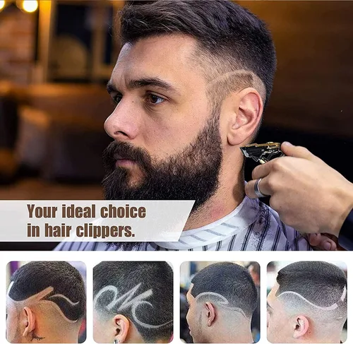 Miniatura 6 de AMULISS Cortadora de pelo profesional para hombre, sin huecos, inalámbrica, kit profesional de corte de pelo y aseo para hombres, pantalla LED