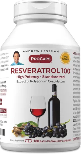 Miniatura 10 de ANDREW LESSMAN Resveratrol-100mg - 360 Cápsulas - Vino Tinto Beneficioso, Antioxidante de Ocurre Naturalmente, Sin Alcohol. Sin aditivos