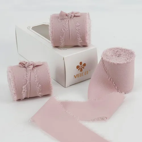 Miniatura 29 de MEEDEE Cinta de Gasa Deshilachada Rosa Empolvado de 2 Pulgadas Cintas de Gasa con Flecos Cintas Rosa Empolvado para Manualidades Cinta de Gasa
