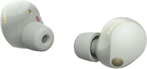 Miniatura 4 de Sony WF-1000XM5 - Paquete de auriculares verdaderamente inalámbricos con cancelación de ruido (plateado) con funda de silicona (azul), puntas