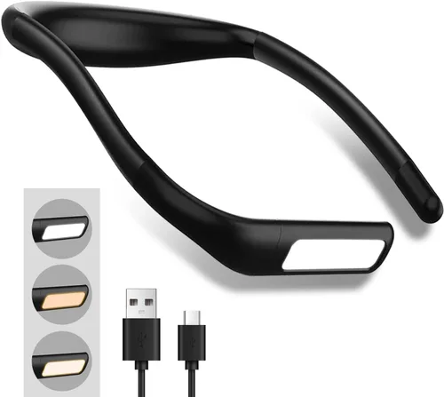 Miniatura 8 de Luz de lectura LED para el cuello, luces de libro para leer en la cama, lámpara de escritorio con brillo ajustable, 3 colores, con brazos flexibles