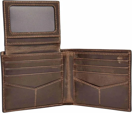Miniatura 3 de Fossil Derrick - Cartera de piel con bloqueo RFID y funda extraíble para tarjetas
