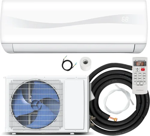 ARLIME Mini sistema de aire acondicionado dividido/calefacción, 18000 BTU 19 SEER2 de ahorro de energía con bomba de calor de 1.5 toneladas y kit de