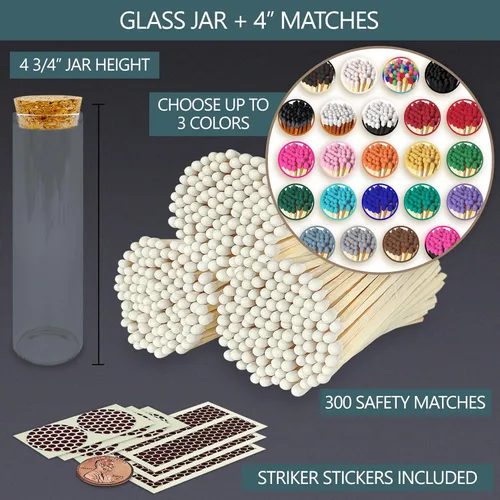 Miniatura 2 de Combina con los colores de tu elección en un frasco elegante recargable. Incluye Striker Strikers 300 cerillas artesanales de calidad Festivo