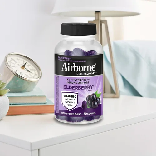 Miniatura 10 de Airborne - Gomitas de saúco + zinc y vitamina C para adultos, suplemento para fortalecer el sistema inmunológico con vitaminas D y zinc