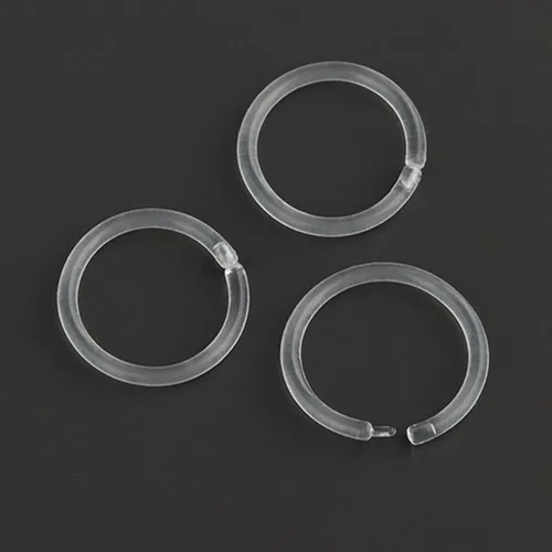 Miniatura 6 de Aretes de aro de plástico unisex de calibre 16, antialérgicos, anillos de nariz transparentes, con hebilla, para orejas sensibles y piel