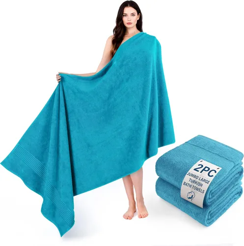 Miniatura 51 de Cotton Paradise 4 piezas de toallas turcas para baño, juego de toallas extra grandes suaves y afelpadas para baño, color beige