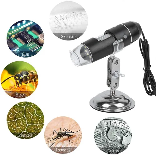 Miniatura 7 de Microscopio digital USB, cámara de microscopio T03500X, portátil, respetuoso del medio ambiente, equipo electrónico mate para experimentos e