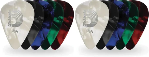 Miniatura 10 de D'Addario - Púas para guitarra de celuloide, accesorios para guitarra, púas para guitarra acústica, eléctrica y bajo, sensación natural, tono Verde