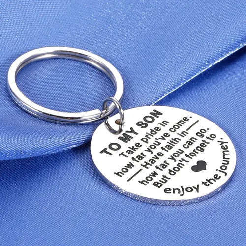 Miniatura 6 de Regalos de cumpleaños para hijo, regalos de Navidad para niños, regalos de graduación para niños universitarios, llavero inspirador