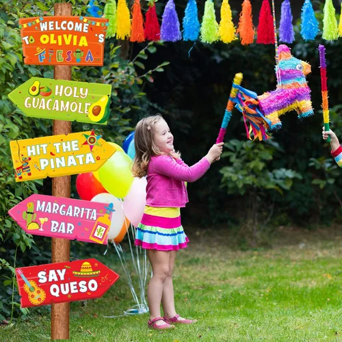 Miniatura 5 de 20 carteles de fiesta mexicana para fiesta de taco, bar, carteles direccionales para fiestas temáticas de Cinco de Mayo, decoración de patio