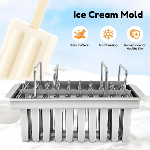 Miniatura 7 de Juego de moldes para hacer paletas, 20/30 piezas, kit de moldes de paletas de hielo de acero inoxidable, soporte para palitos de helado de paletas