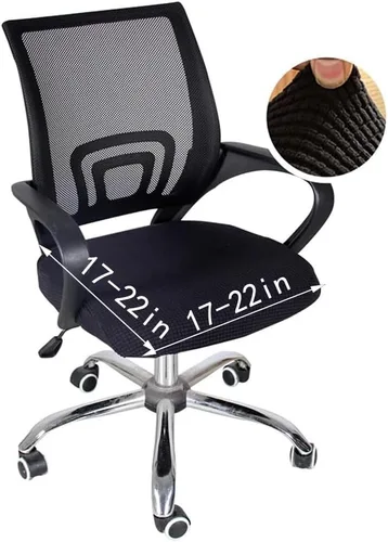 Miniatura 7 de Sunnyway Funda elástica para asiento de silla de oficina, funda elástica para silla con correas de amarre, funda para silla de comedor, lavable a