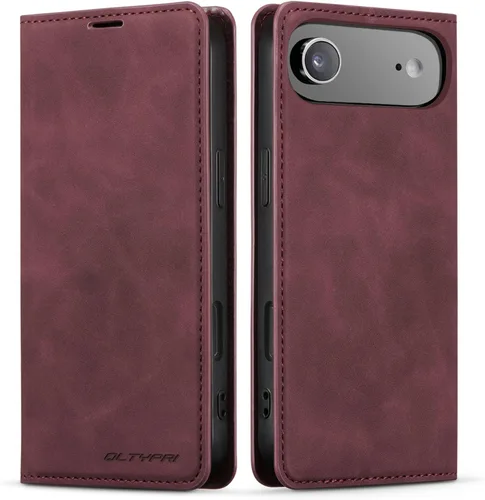 Miniatura 67 de QLTYPRI Funda para iPhone Air, Funda de piel sintética premium TPU parachoques con tarjetero Kickstand adsorción magnética oculta a prueba de golpes