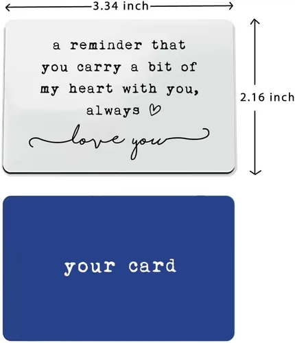 Miniatura 12 de Wallet Insert, Engraved Gift For Him, Valentine’s Day Gift, Birthday Gift, Hubby Gift, Engraved Wallet Insert Card, Reminder You Carry My Heart