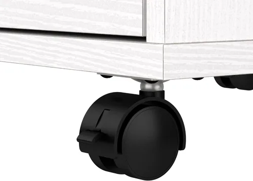 Miniatura 7 de Bush Furniture Key West - Archivador rodante, carrito de archivos para oficina en casa en roble blanco puro, archivador de 2 cajones con ruedas