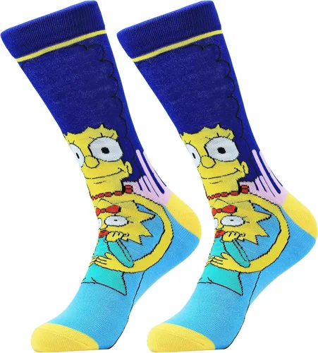 Miniatura 6 de Bycikool Calcetines unisex de personajes divertidos de dibujos animados para hombre, 5 paquetes, Multi-colorido