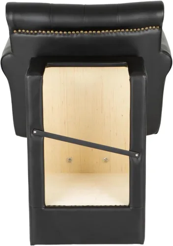 Miniatura 8 de Buy-Rite Chelsea - Silla de salón copetuda negra con ribete de cabeza de clavos de latón, cojín ancho de espuma suave, cojín extraíble, comodidad