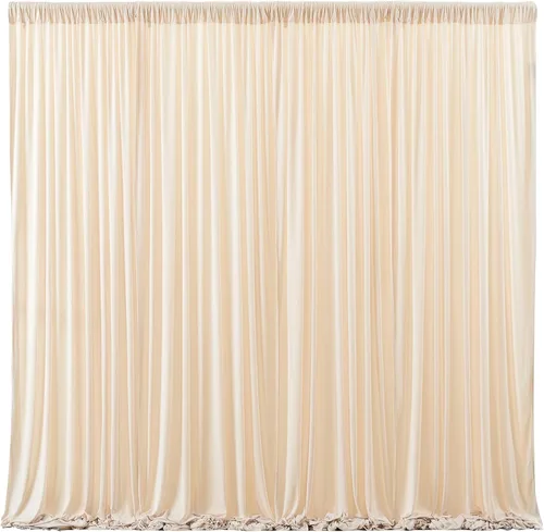 Miniatura 8 de Cortinas de Fondo Beige - Cortinas de Poliéster Sin Arrugas para Fotografía, Cortinas de Fondo para Fiestas, para Decoraciones de Baby Shower